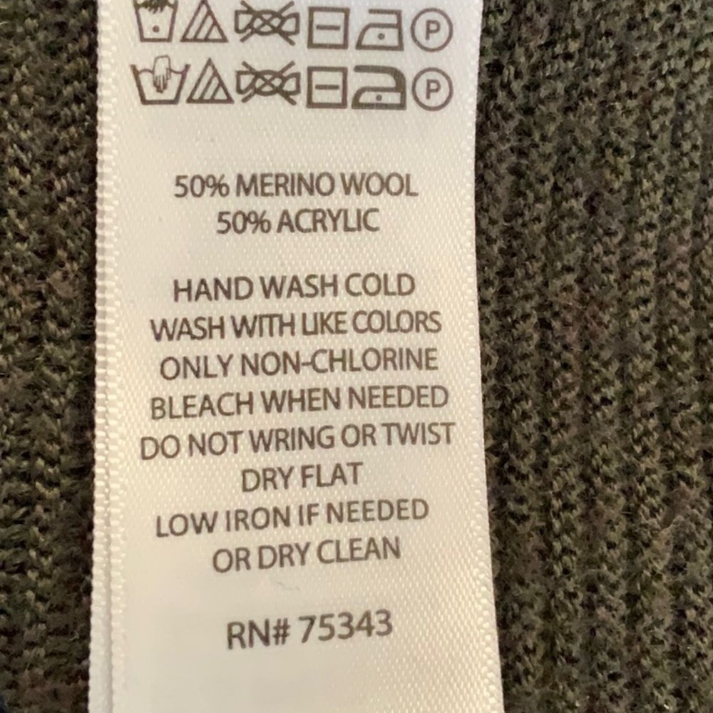 Adrienne Vittadini dark green wool blend tunic sweater. Size M h21 - Picture 6 of 6